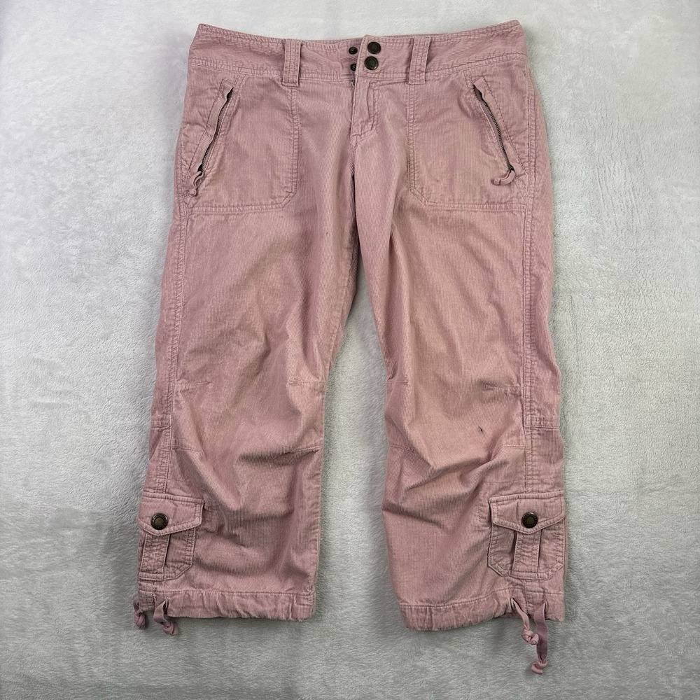 Y2K Aeropostale Corduroy Pink Capris Pants Cargo Women's Size 7/8
